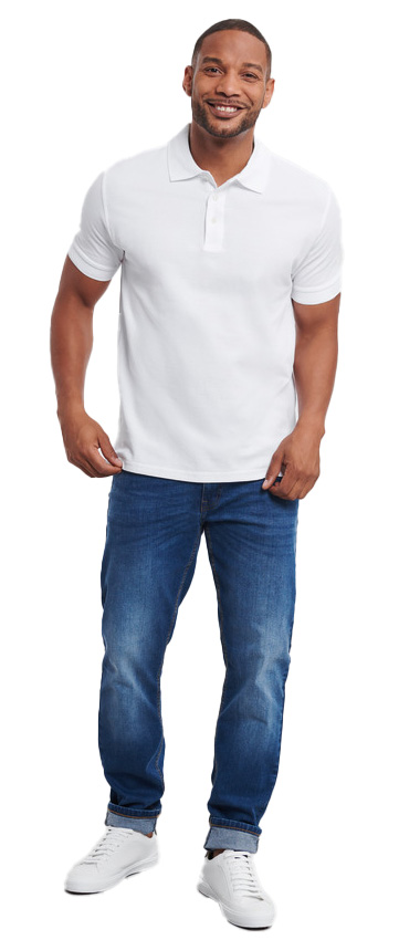 Ανδρική Μπλούζα Polo R-577M-0 Russell Ultimate Cotton White ανδρικά Μπλούζες Simple Wear