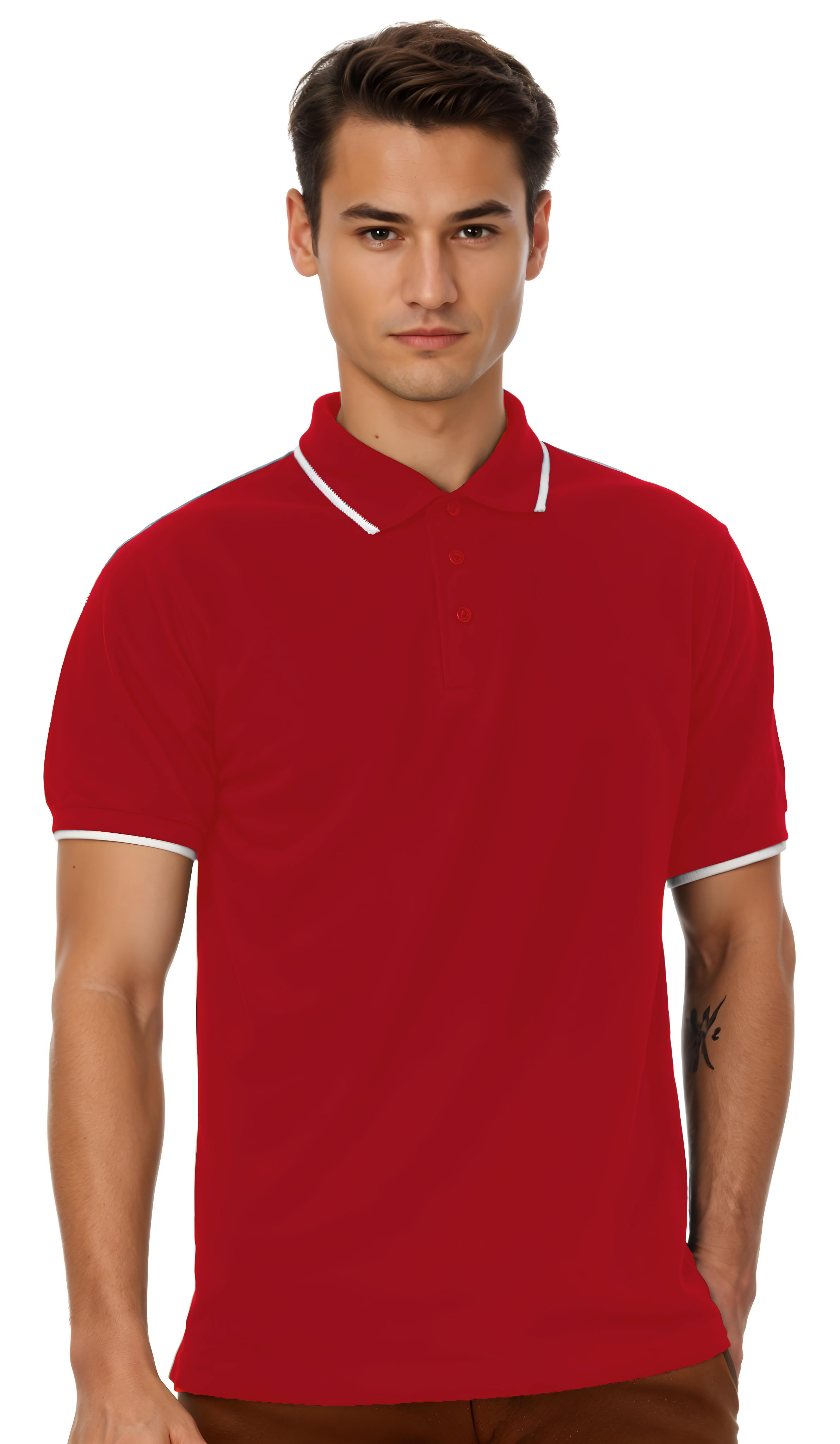 Ανδρική Μπλούζα Polo PU413 B & C Safran Sport Red/White