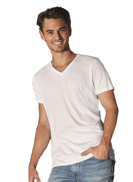 Ανδρικό T-Shirt V-Neck TM044 B & C Organic Inspire White