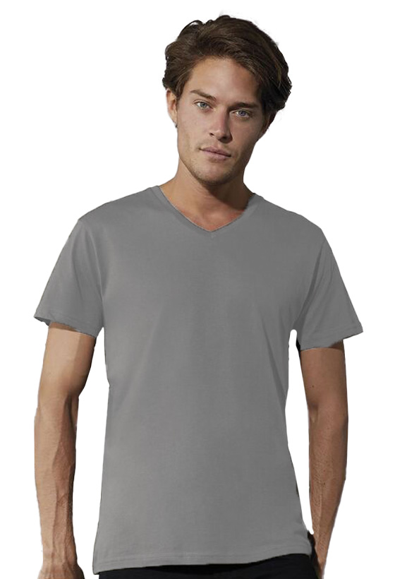 Ανδρικό T-Shirt V-Neck TM044 B & C Organic Inspire Light Grey