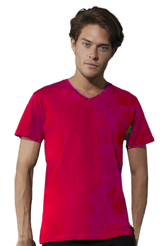 Ανδρικό T-Shirt V-Neck TM044 B & C Organic Inspire Red