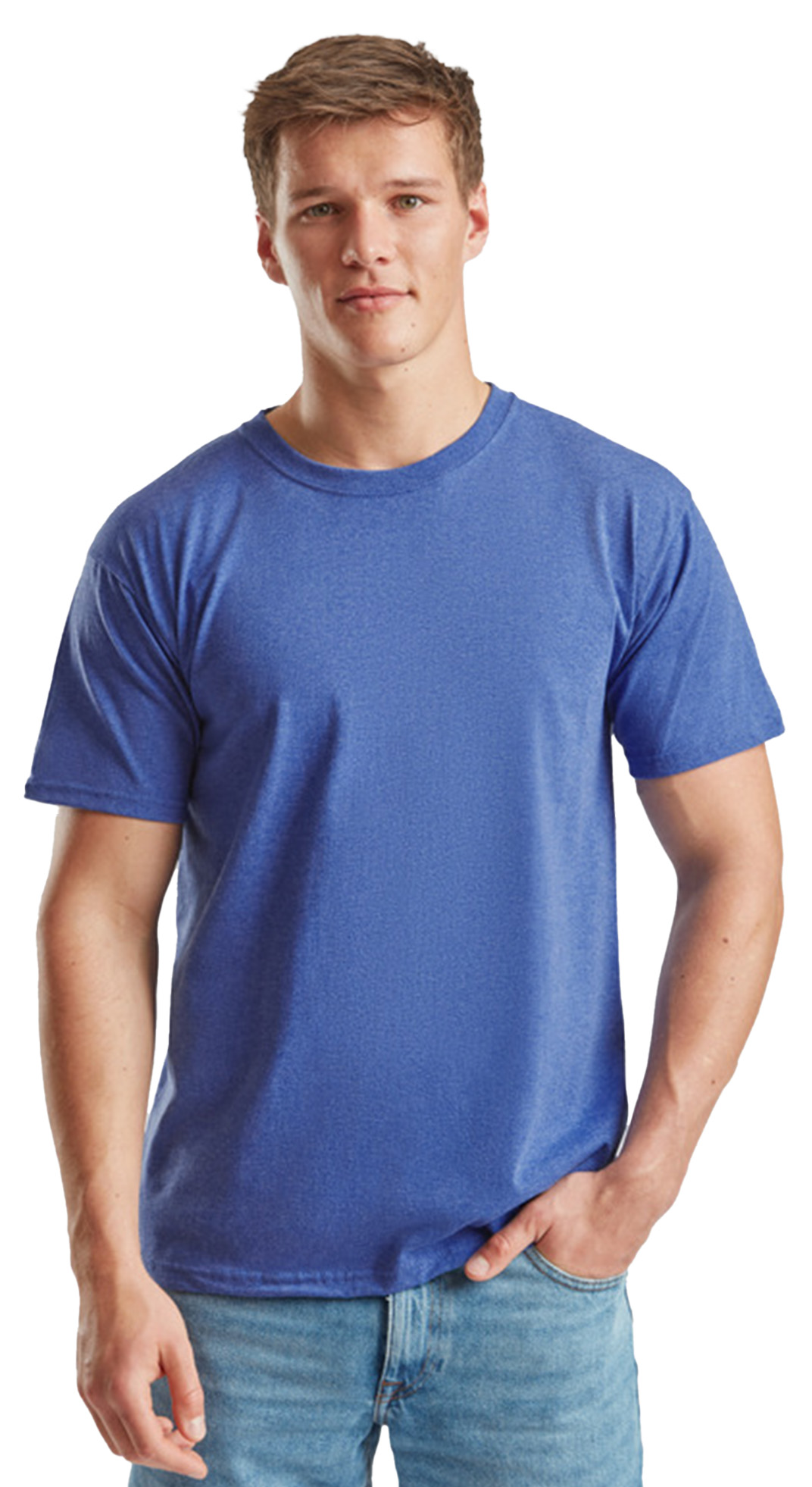 T-Shirt 61-036-0 Fruit of the Loom Valueweight Retro Heather Royal