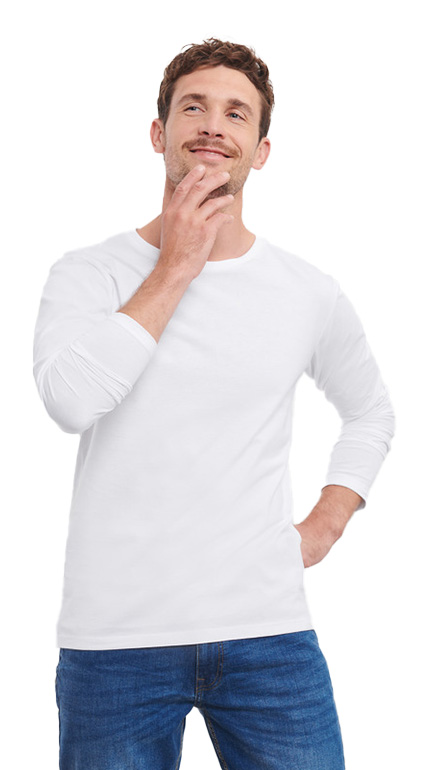 Μακρυμάνικο Organic T-Shirt Russell R-100M-0 White
