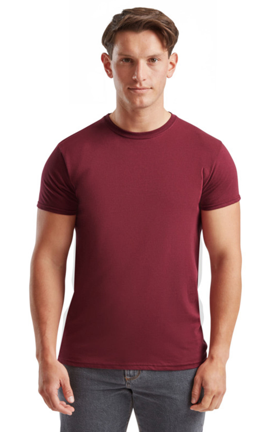 T-Shirt 61-430-0 Fruit of the Loom Iconic 150 Slim Fit Burgundy