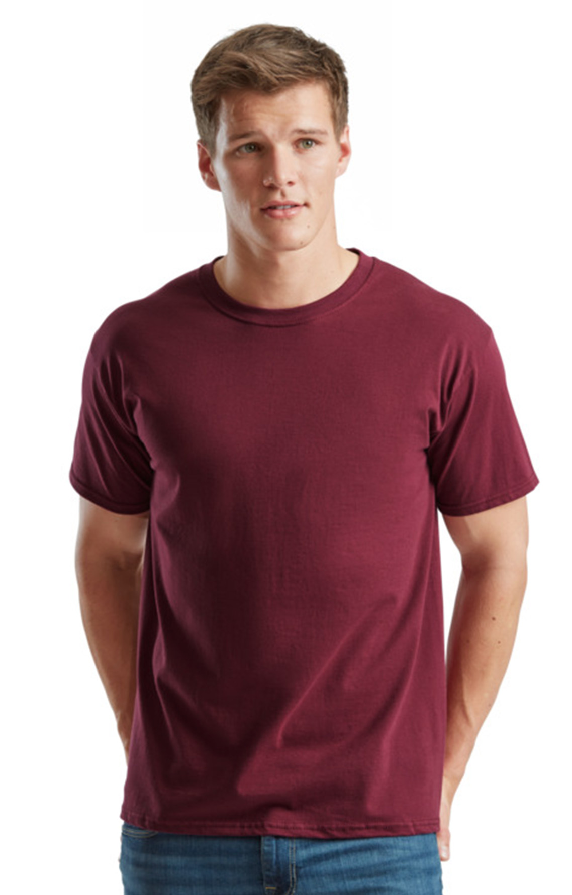 T-Shirt 61-422-0 Fruit of the Loom Ringspun Premium Iconic 195 Burgundy