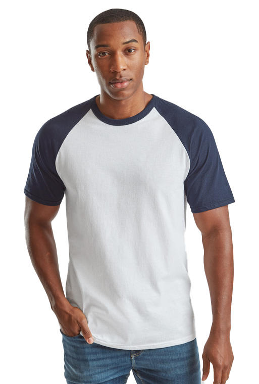 Ανδρικό Baseball T-Shirt 61-026-0 Fruit of the Loom White/Deep Navy