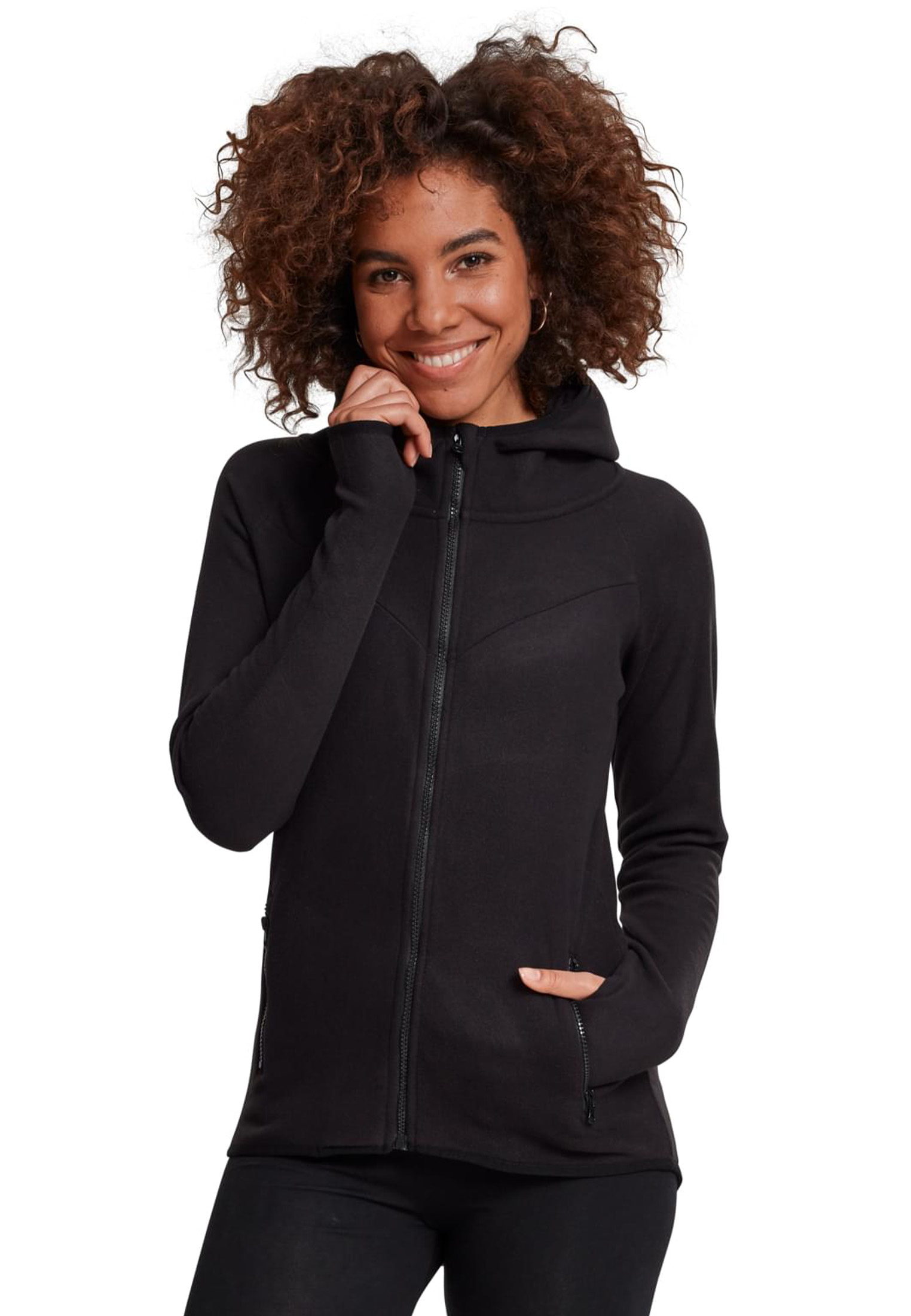 Γυναικείο Φούτερ Hoodie TB1728 Urban Classics Polar Fleece Zip Black