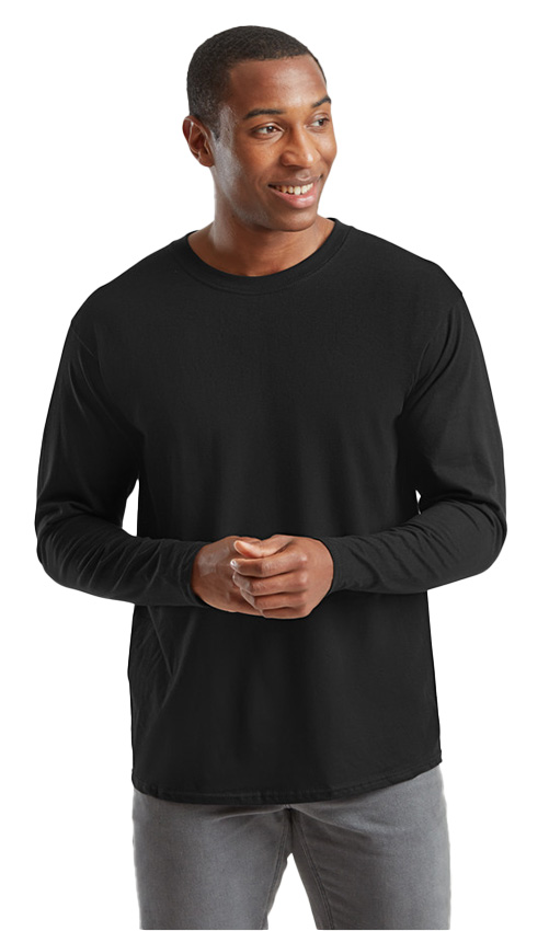 Μακρυμάνικο T-Shirt 61-360-0 Fruit of the Loom Iconic 195 Ringspun Premium Black
