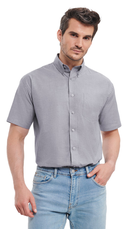 Κοντομάνικο Πουκάμισο R-933M Russell Oxford White Silver