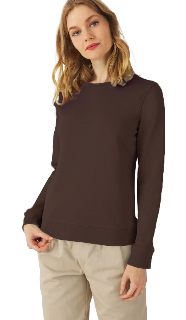 Γυναικείο Φούτερ WW32B B & C Organic Crew Neck French Terry Mocha