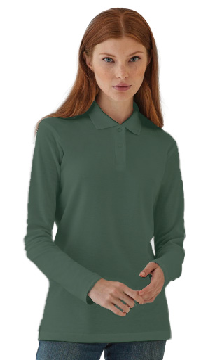 Μπλούζα Polo Γυναικεία Μακρυμάνικη PWI13 B & C ID.001 LSL Bottle Green