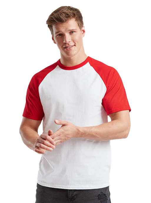 Ανδρικό Baseball T-Shirt 61-026-0 Fruit of the Loom White/Red