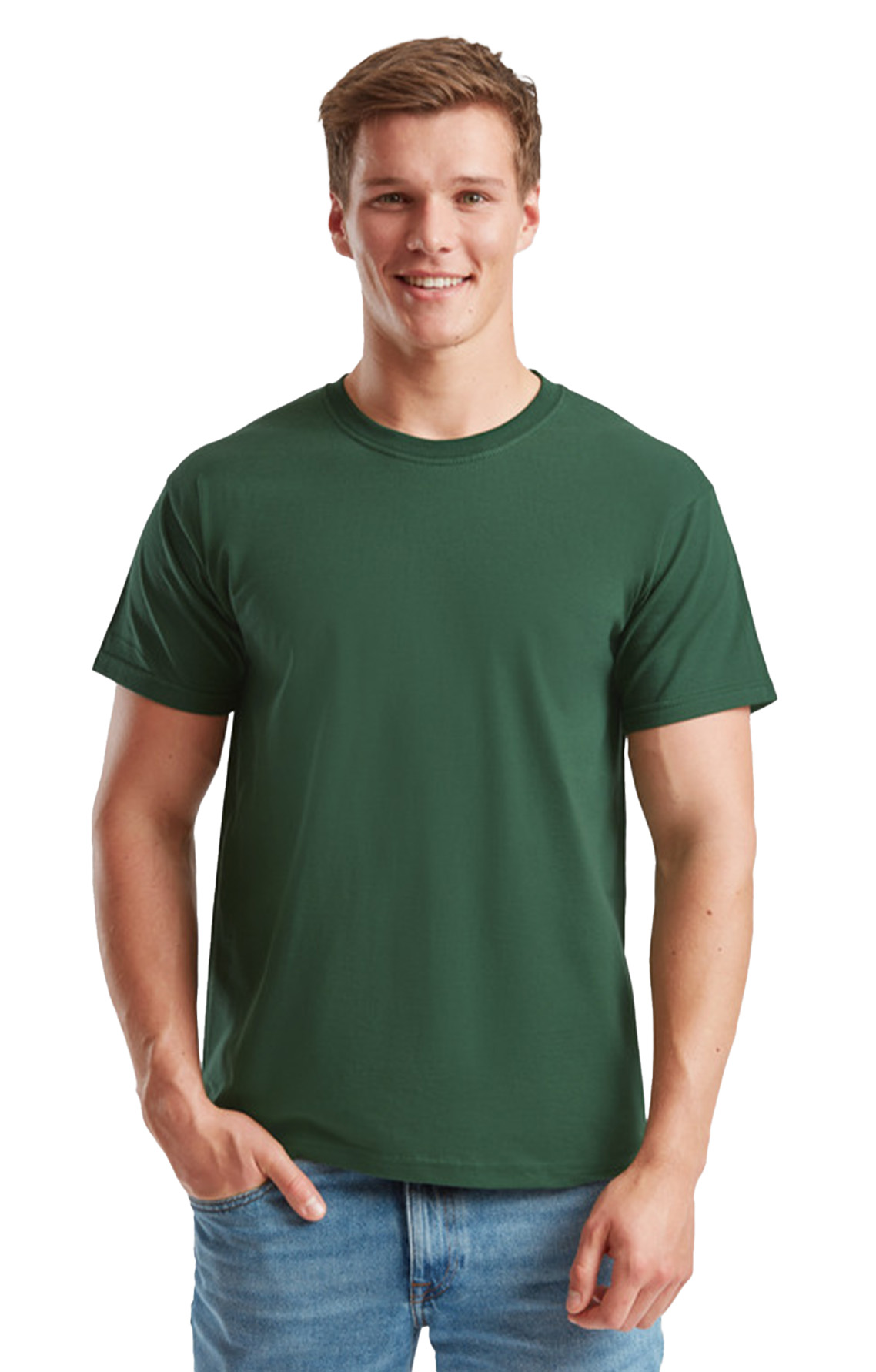 T-Shirt 61-422-0 Fruit of the Loom Ringspun Premium Iconic 195 Bottle Green
