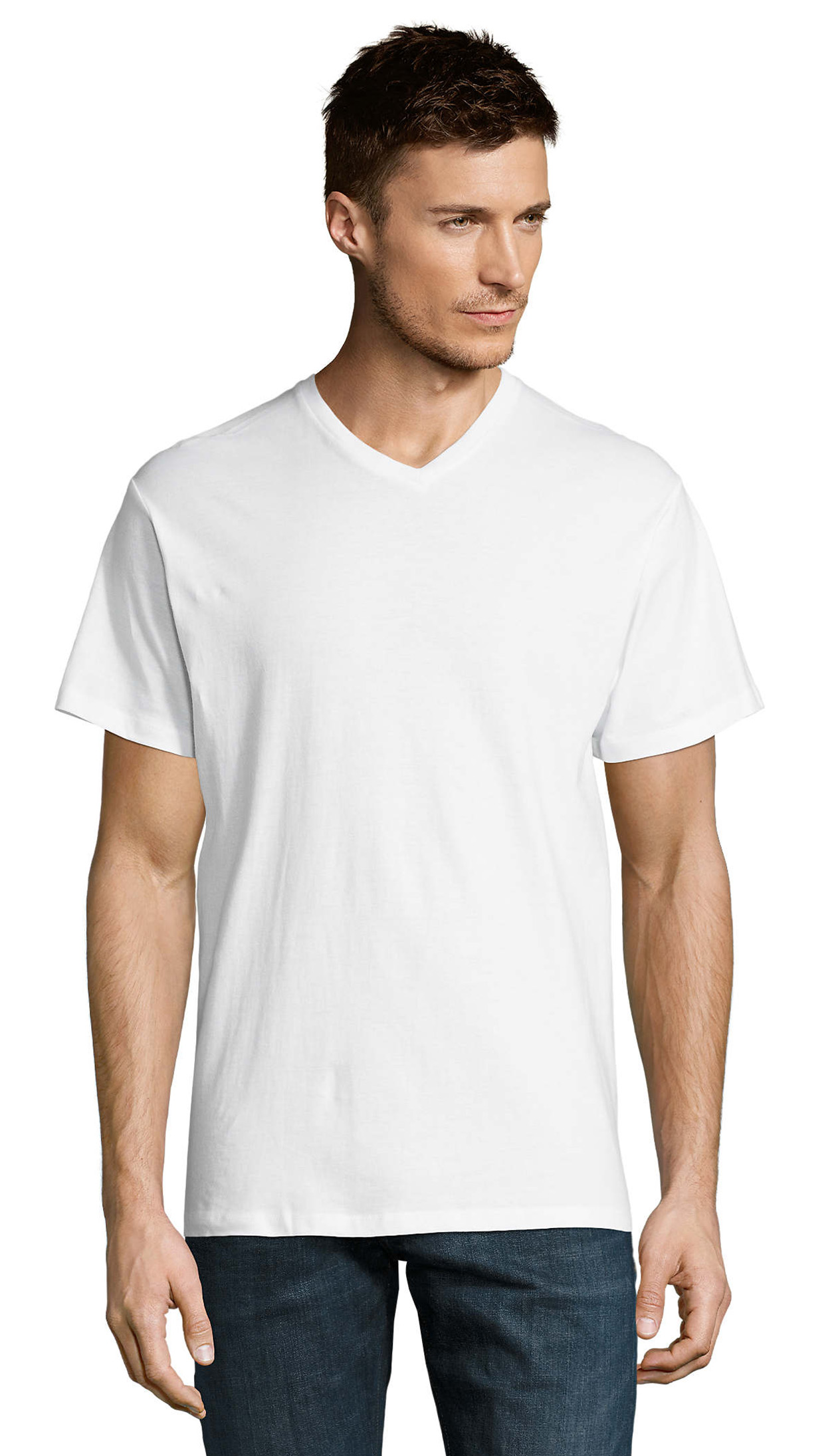 Ανδρικό T-Shirt Victory 11150 SOL'S V-Neck White