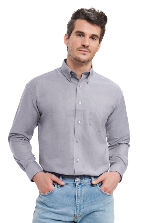 Πουκάμισο Μακρυμάνικο R-932M-0 Russell Oxford Classic Fit Silver
