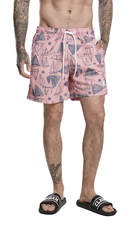 Μαγιό TB2679 Urban Classics PatternSwim Black/White Yacht Aaop