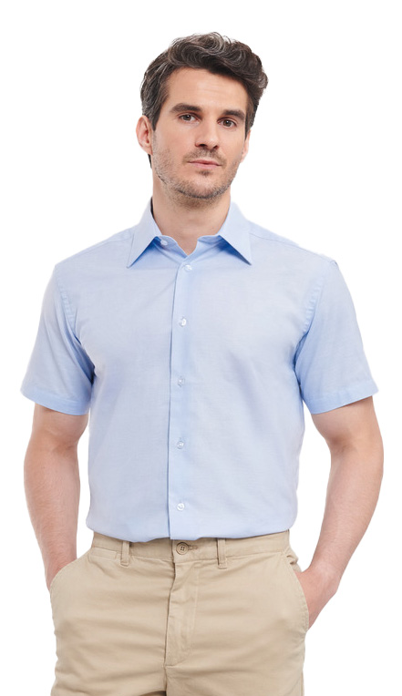 Κοντομάνικο Πουκάμισο R-923M Russell Tailored Fit Oxford Oxford Blue
