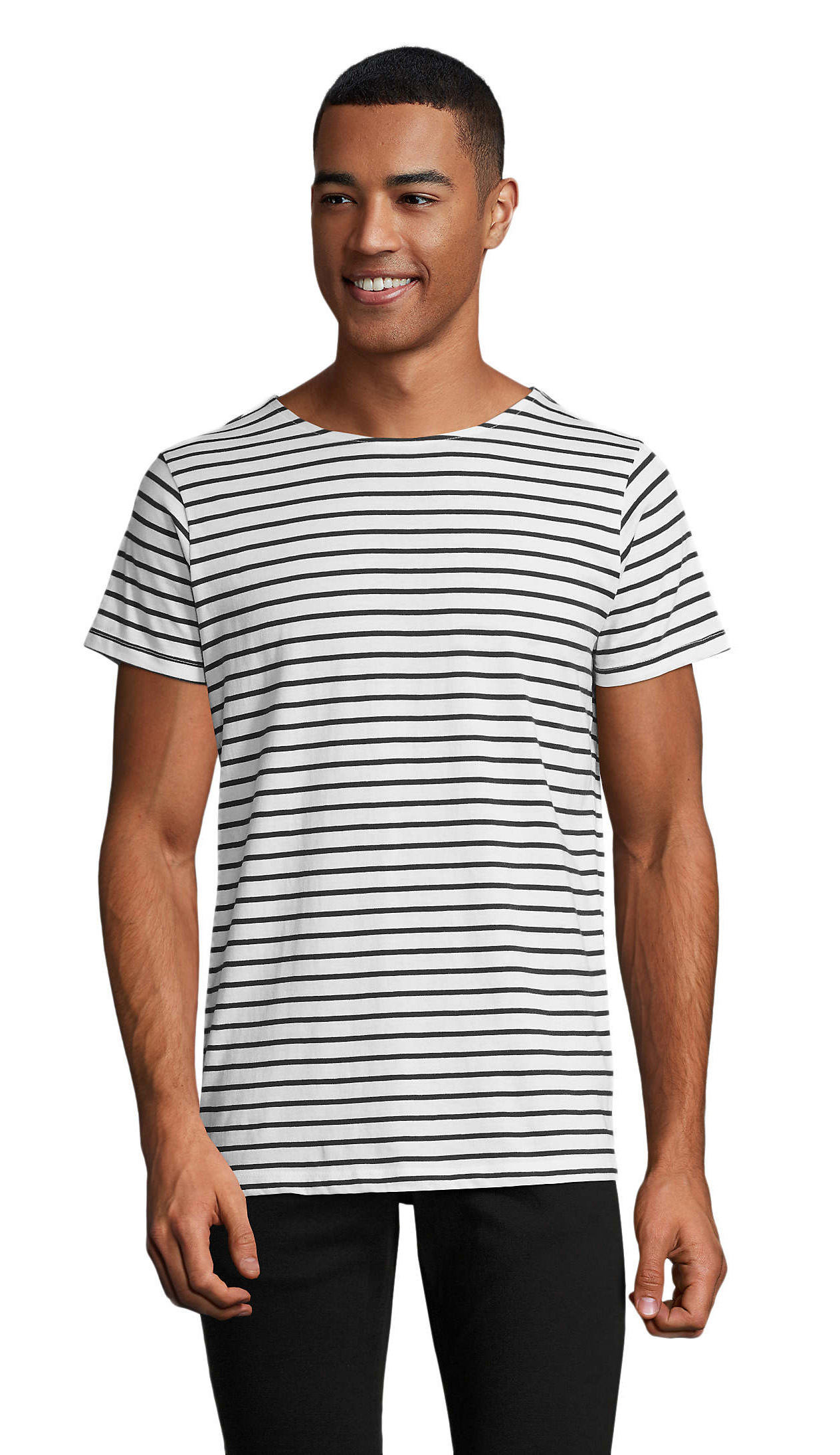 Ανδρικό Ριγέ T-Shirt 01398 SOL'S Miles White/Navy