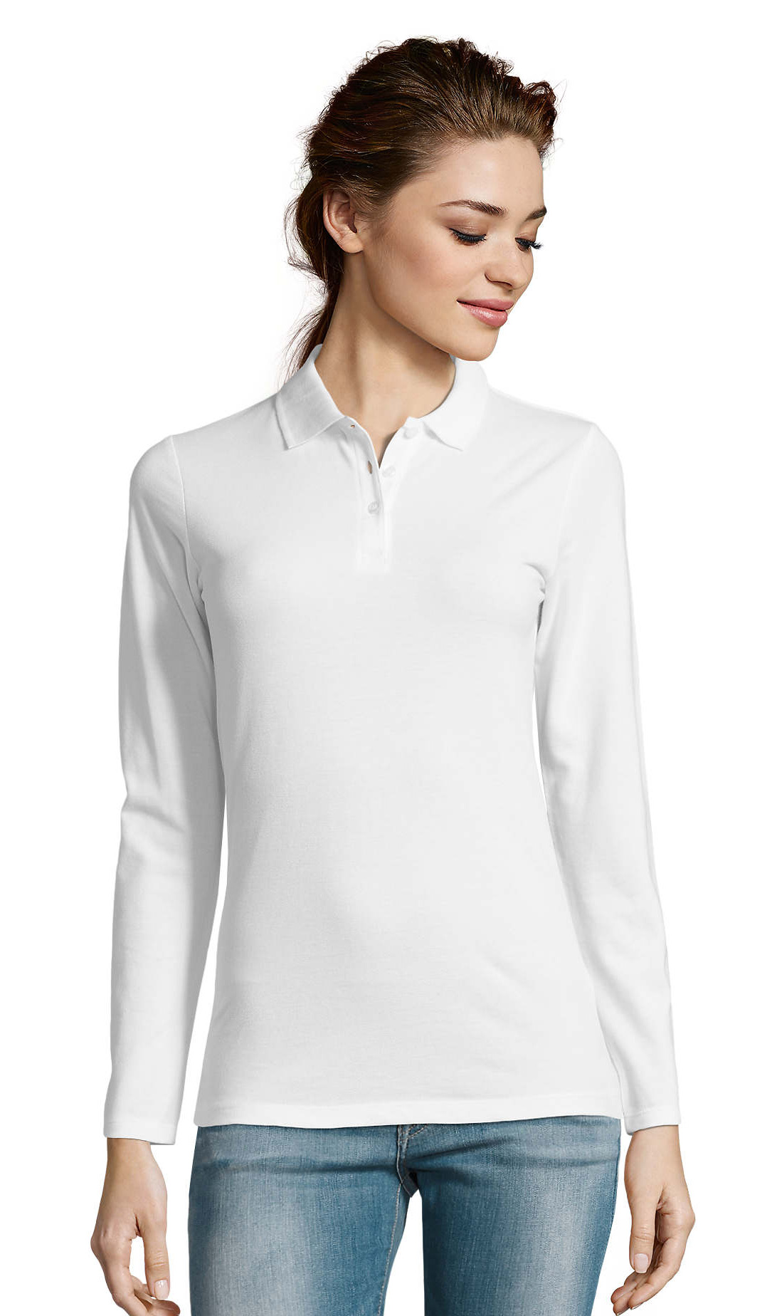 Μπλούζα Πόλο Πικέ Μακρυμάνικη 02083 SOL'S Perfect LSL Women White
