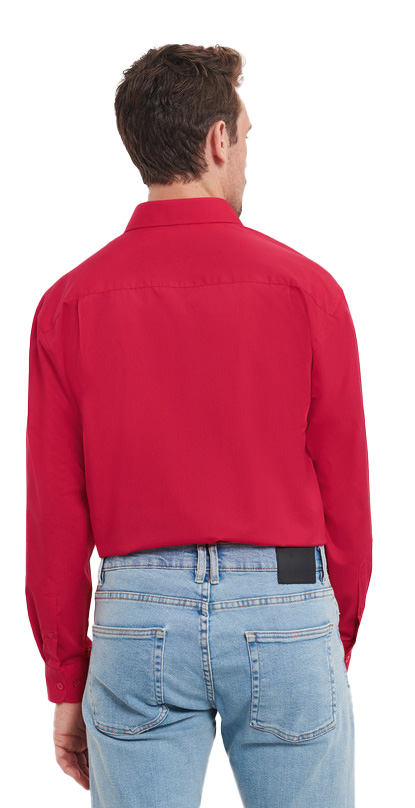 Ανδρικό Μακρυμάνικο Πουκάμισο R-934M-0 Russell Poplin Easy Care Classic Red ανδρικά Πουκάμισα Simple Wear