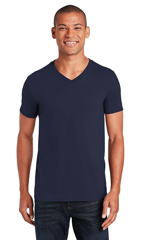 Ανδρικό T-Shirt Softstyle 64V00 Gildan V-Neck Navy