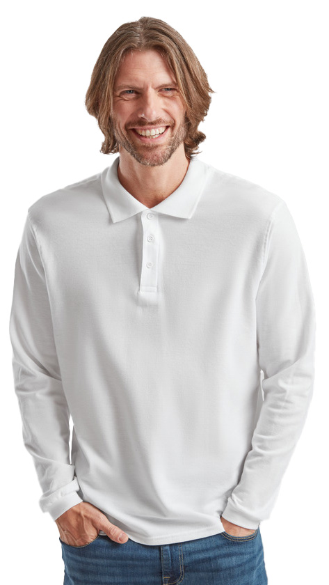 Μπλούζα Polo Μακρυμάνικη 63-310-0 Fruit of the Loom Premium White