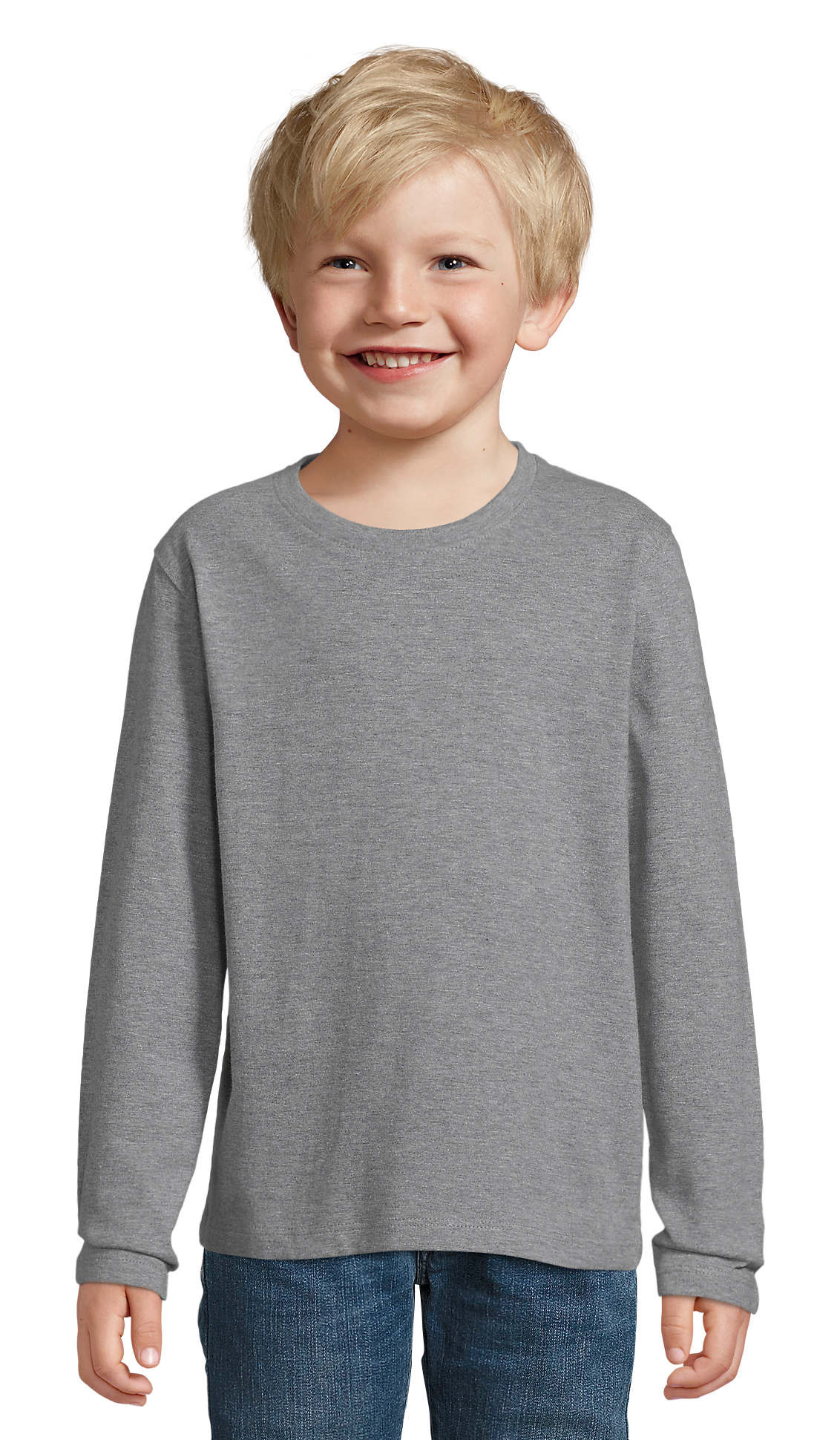 Παιδικό μακρυμάνικο T-shirt Imperial LSL Kids SOLS 02947-350 Grey Melange
