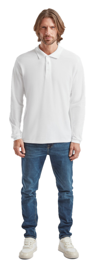 Μπλούζα Polo Μακρυμάνικη 63-310-0 Fruit Of The Loom Premium White ανδρικά Μπλούζες Simple Wear