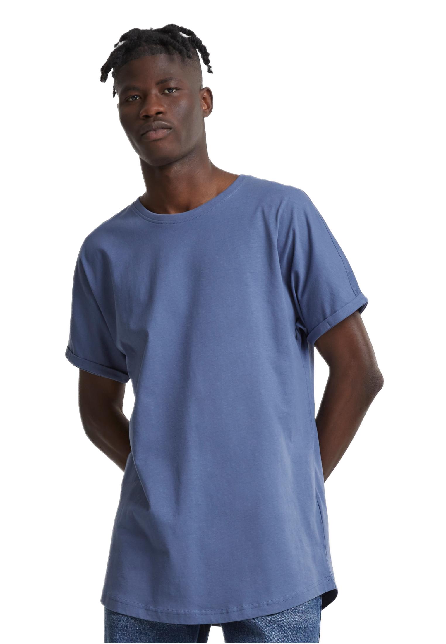 Long Shaped Turnup T-Shirt Urban Classics TB1561 Vintageblue