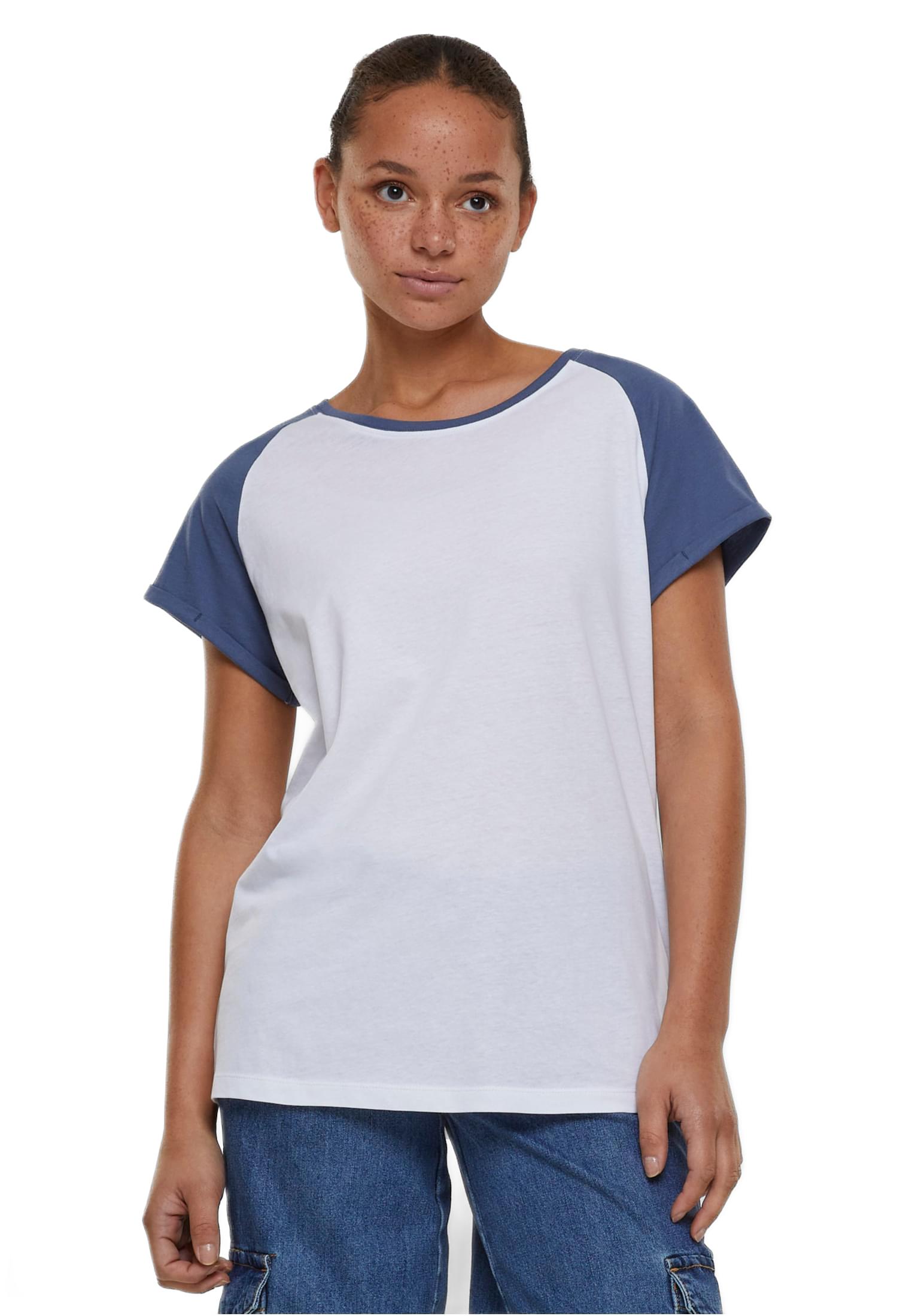 Γυναικείο T-Shirt Raglan TB1913-12890 Urban Classics White/Vintageblue