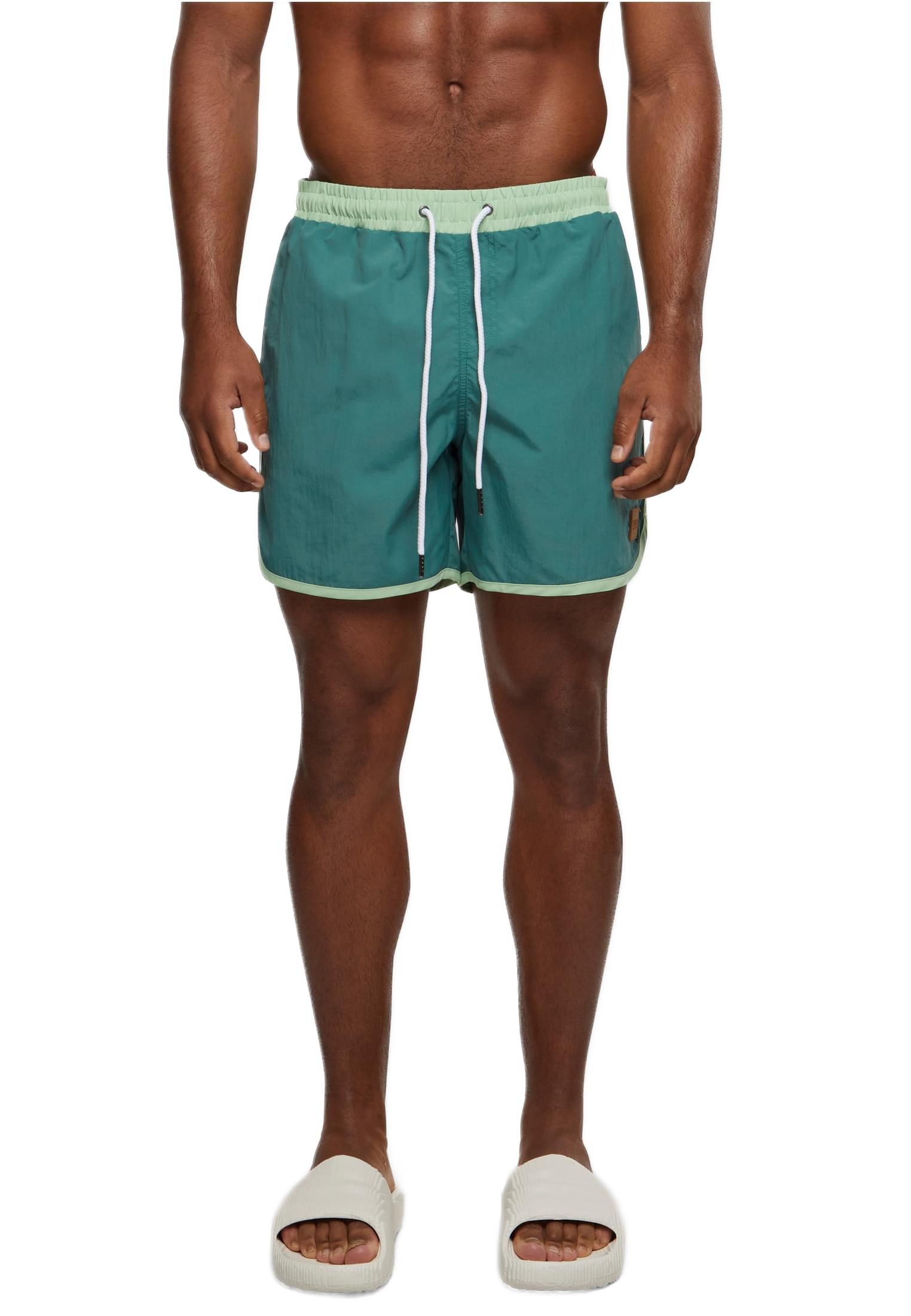 Ανδρικό Μαγιό Retro Swimshorts TB2050 Urban Classics Paleleaf/Vintagregreen