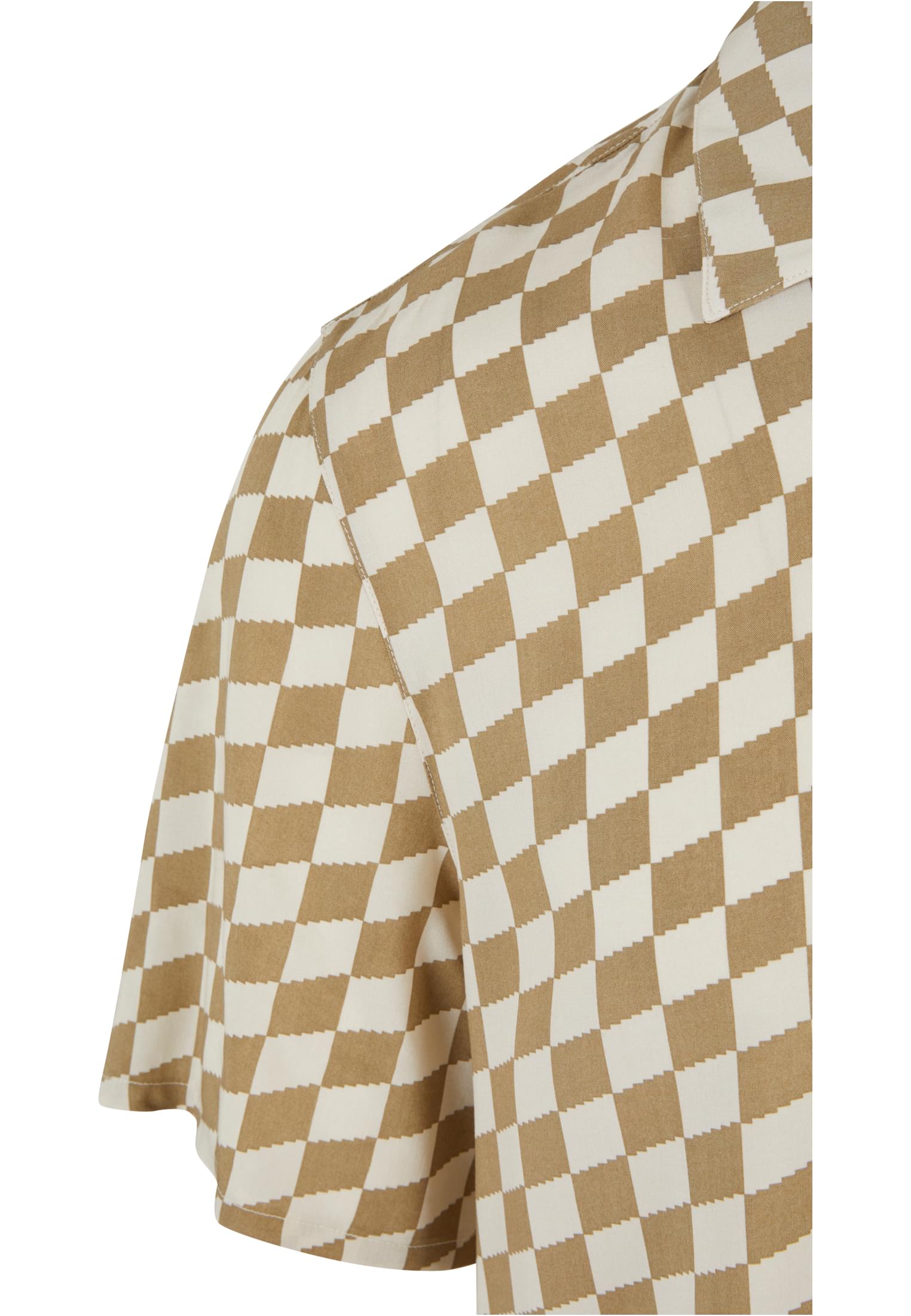 Πουκάμισο Viscose Aop Resort Tb4150 Urban Classics Khaki Check ανδρικά Πουκάμισα Simple Wear