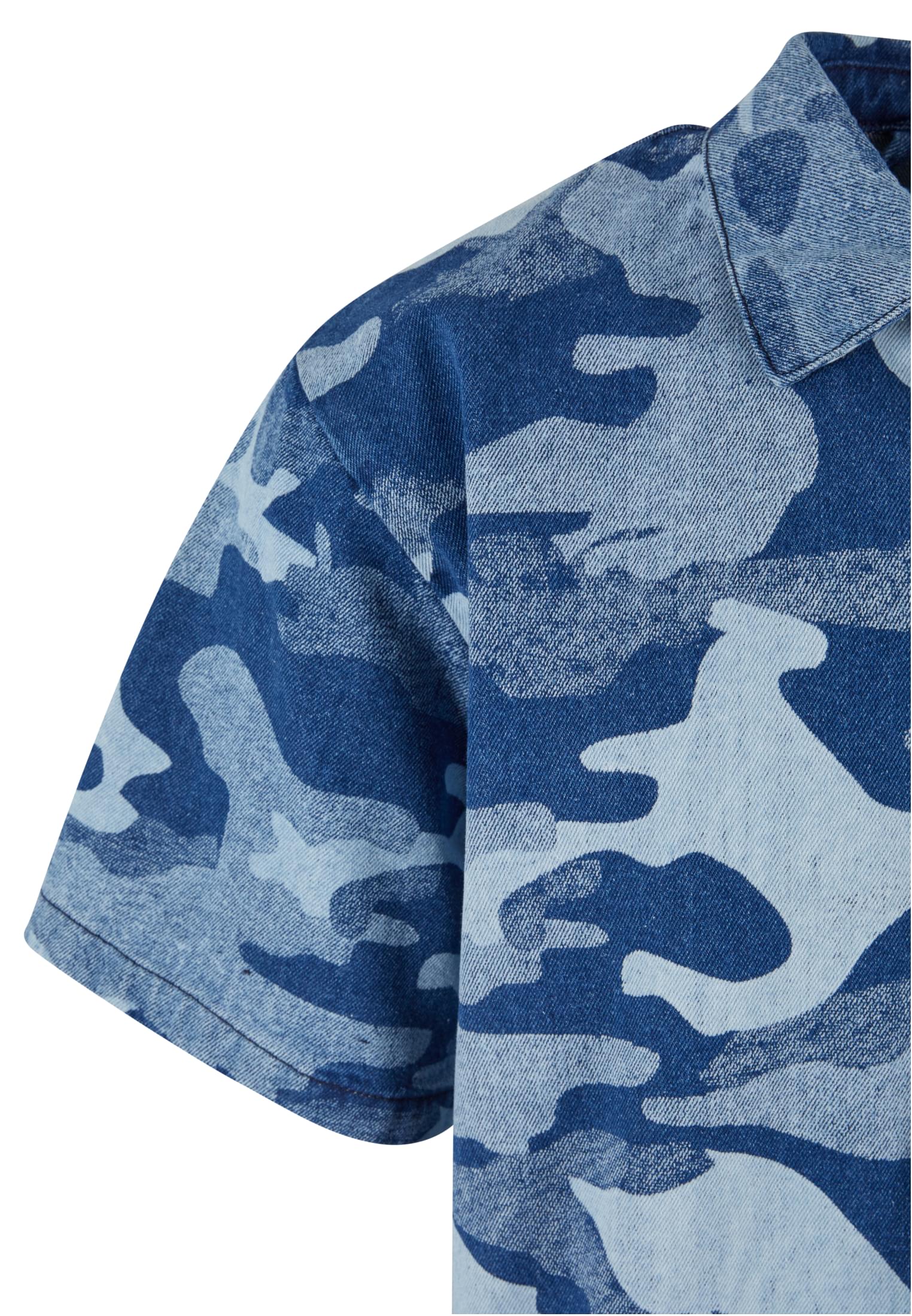 Laser Camo Printed Boxy Shirt Urban Classics Tb6695-14140 Bluelasercamo ανδρικά Πουκάμισα Simple Wear