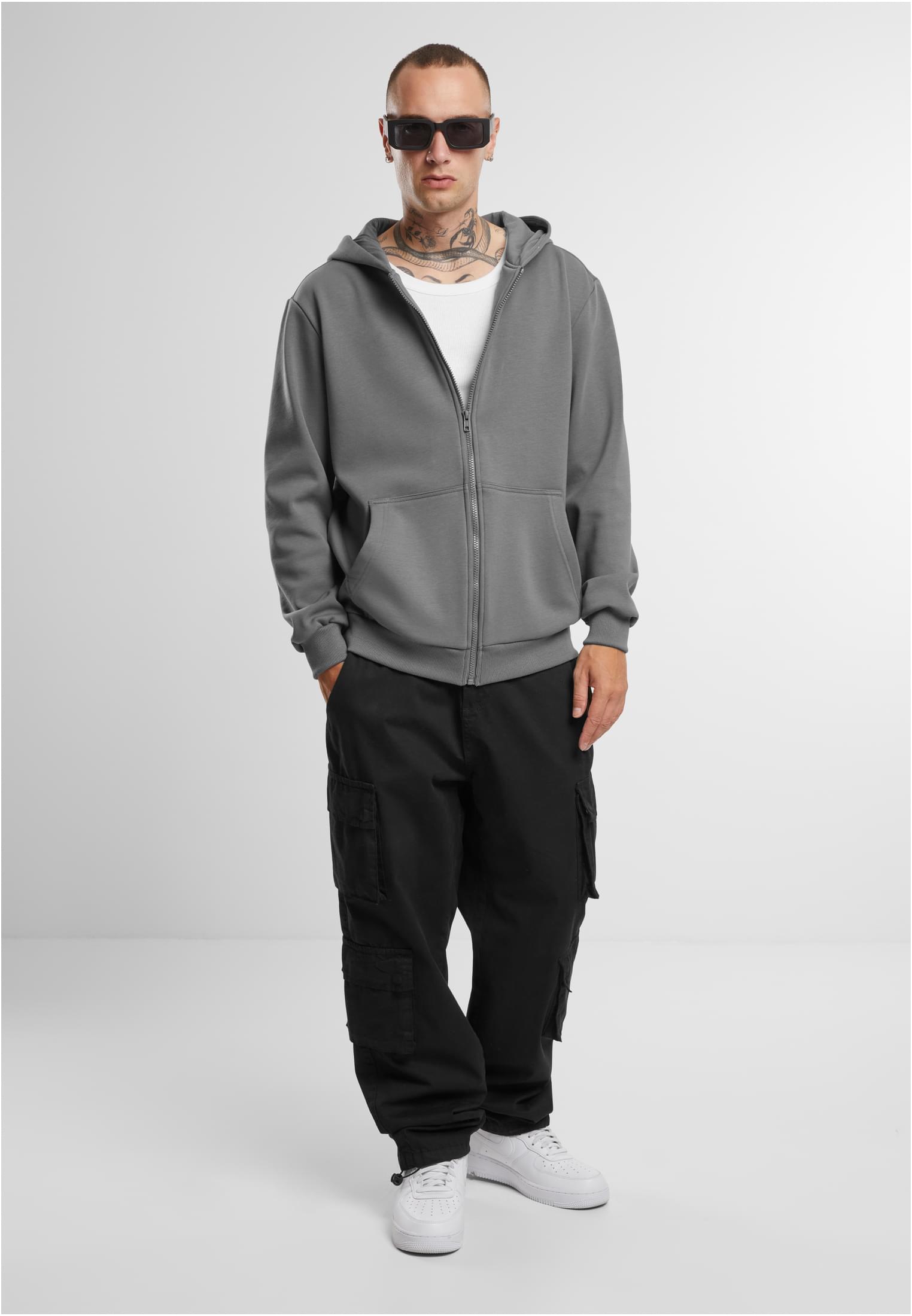 Cozy Zip Hoodie Urban Classics Tb6699 Cloudgrey ανδρικά Φούτερ Simple Wear