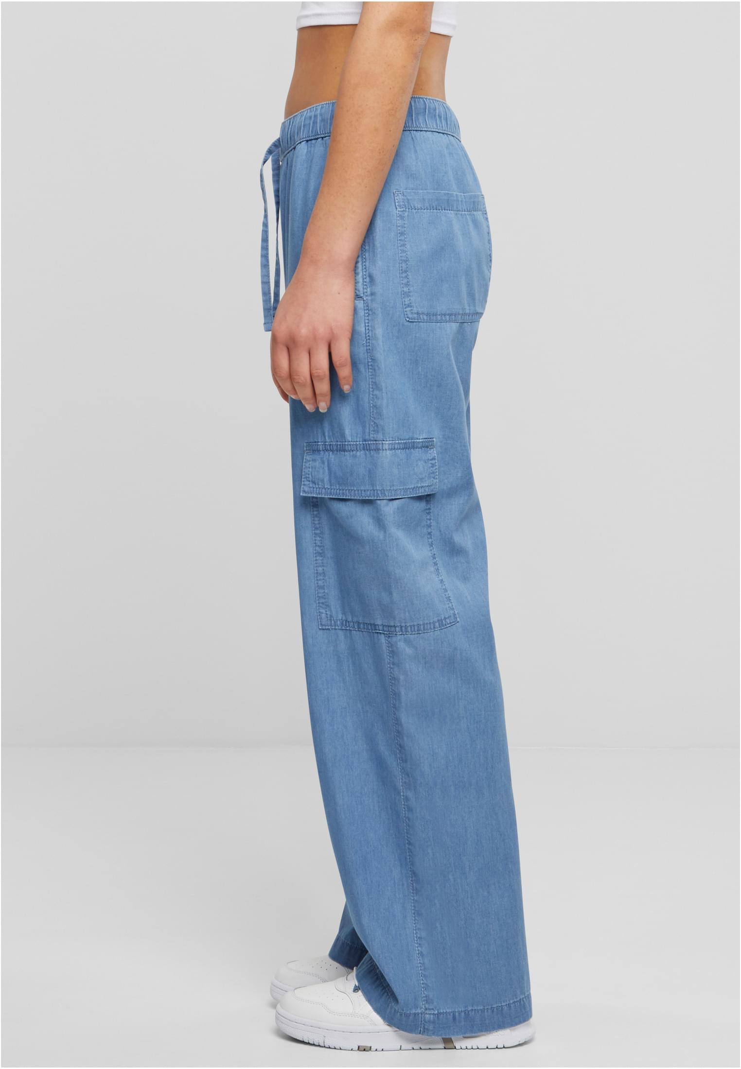 Γυναικείο Παντελόνι Cargo TB6836-04459 Urban Classics Light Denim skyblue washed