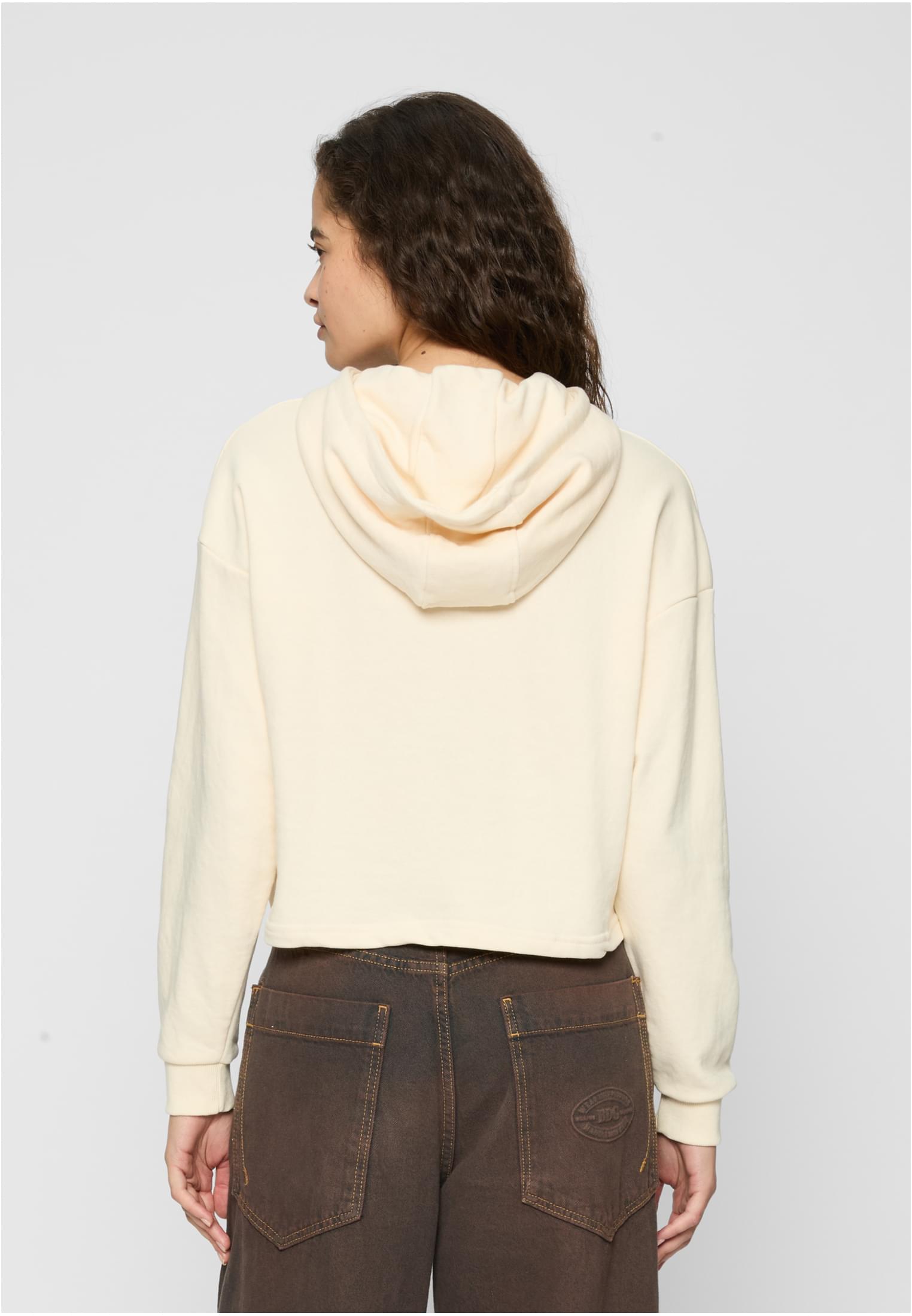 Ladies Oversized Cropped Light Terry Hoodie Urban Classics TB6854-02903 Whitesand