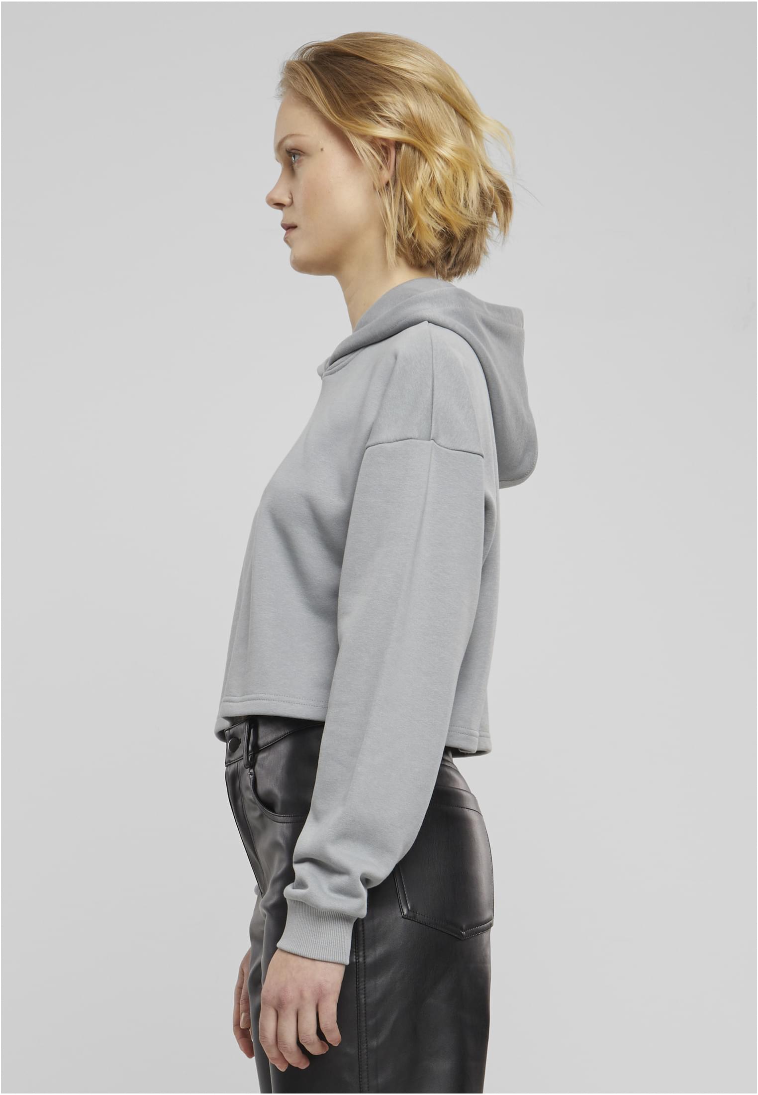 Ladies Oversized Cropped Light Terry Hoodie Urban Classics TB6854-02946 Lightasphalt