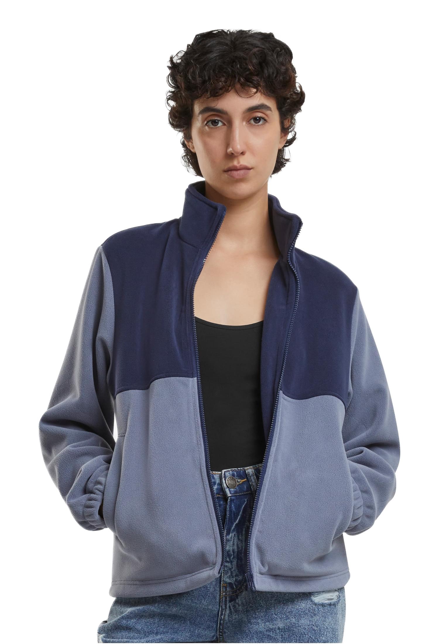 Ladies Double Polarfleece Jacket Urban Classics TB6905-17540 Navy/Cloudsky