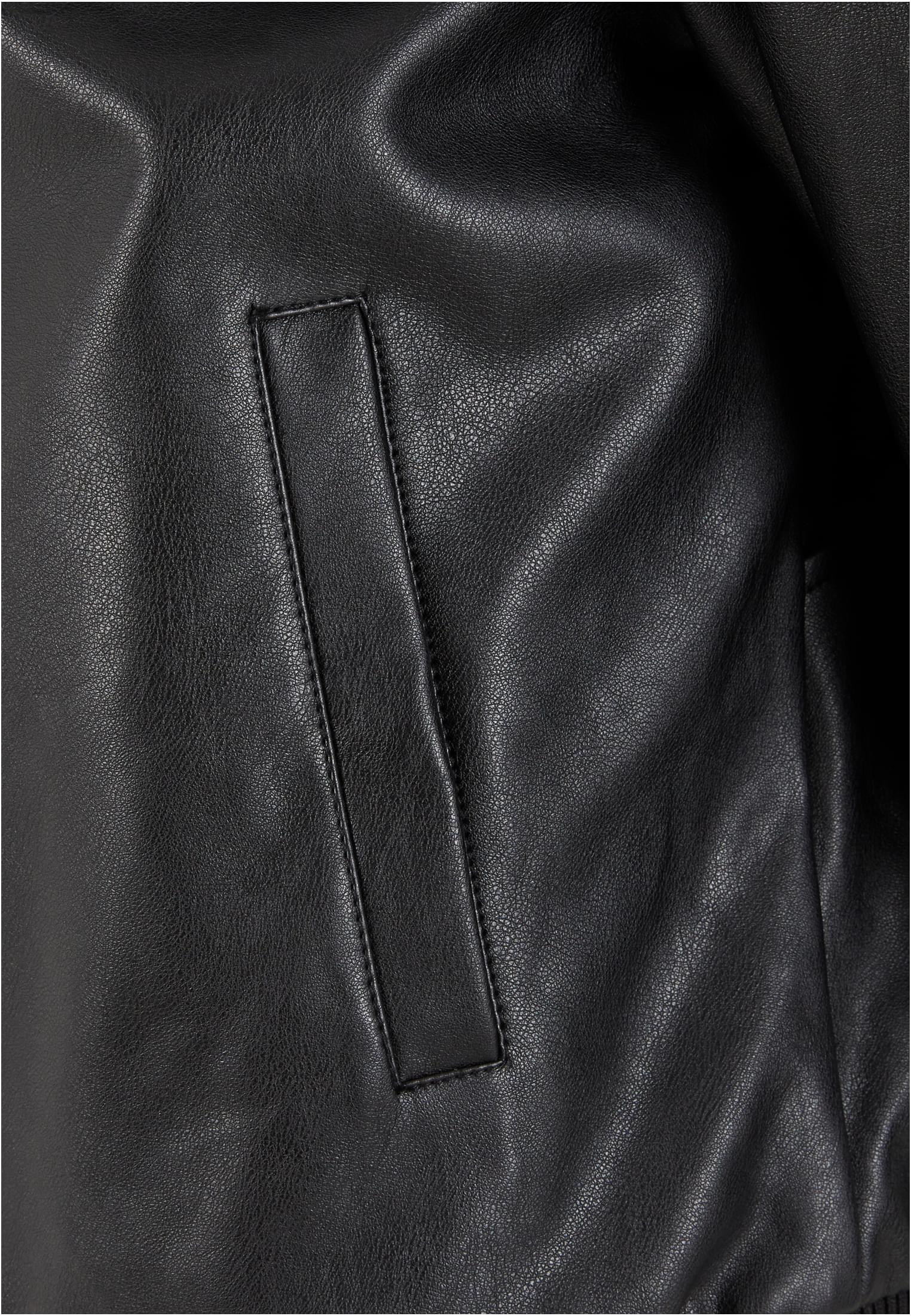 Μπουφάν Synthetic Leather Blouson Tb6914-00007 Urban Classics Black ανδρικά Simple Wear