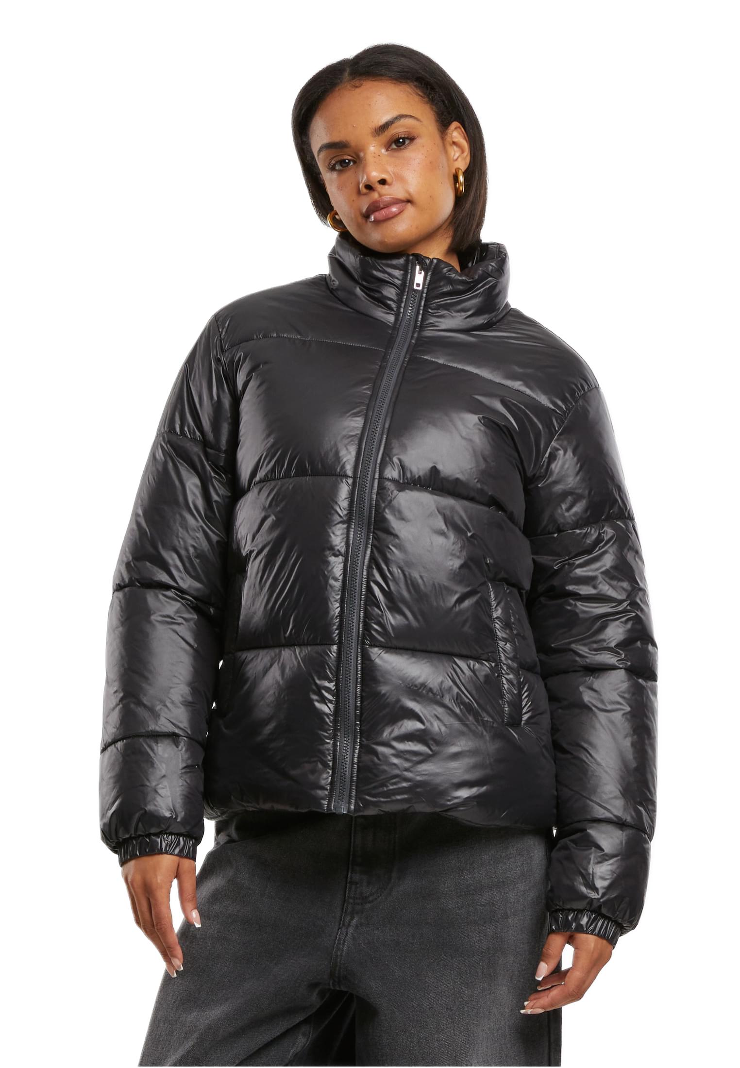 Γυναικείο Μπουφάν Puffer Shiny TB7003 Urban Classics Black Black