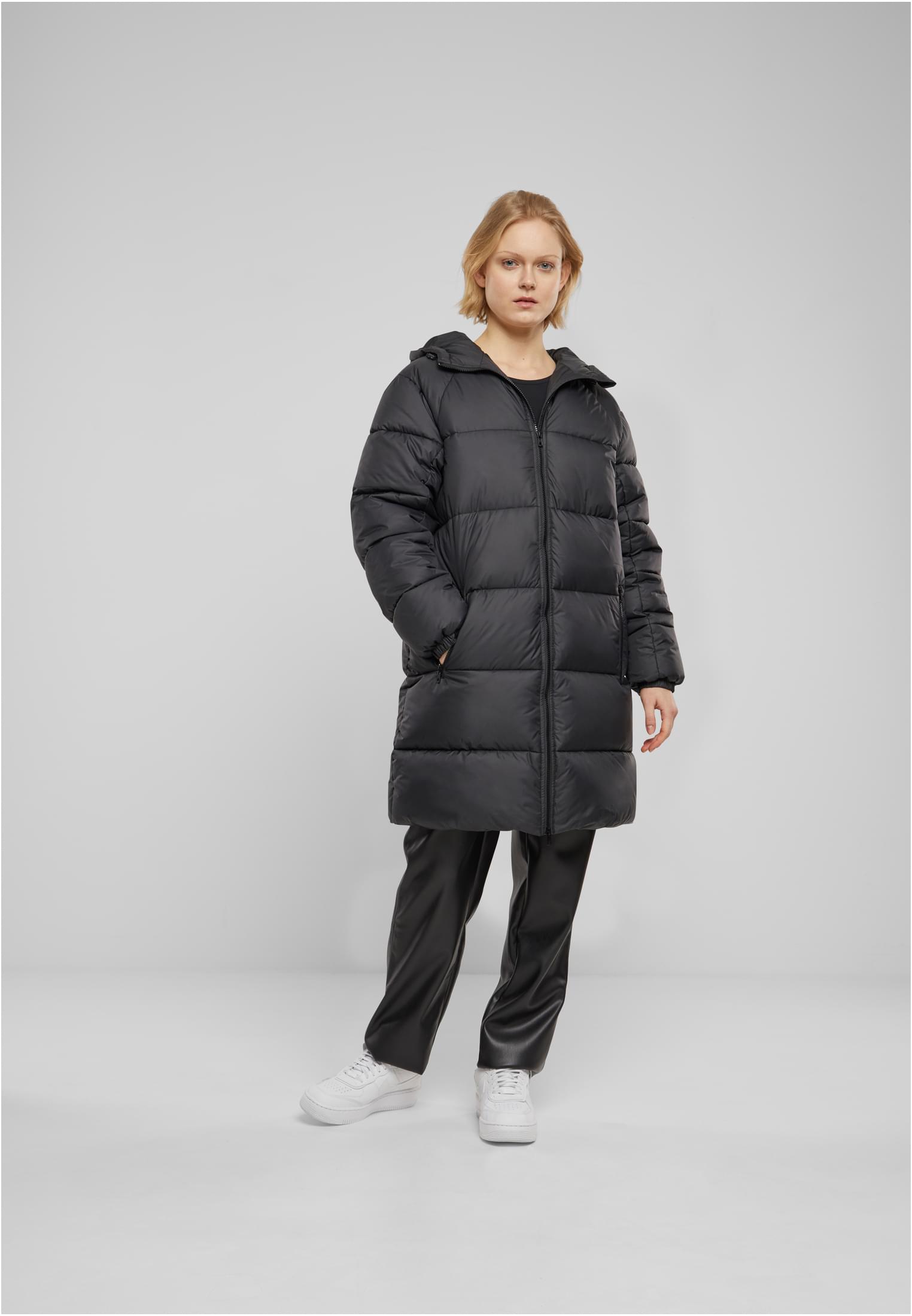 Ladies Long Puffer Coat Urban Classics Tb7005-00007 Black γυναικεία Μπουφάν Simple Wear