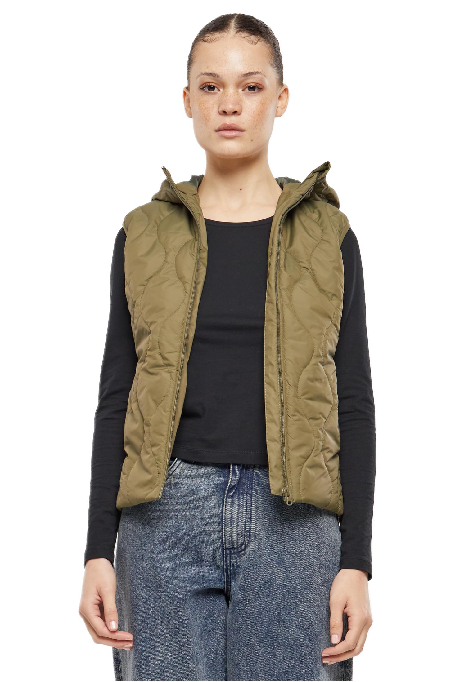 Γυναικείο Αμάνικο Μπουφάν Puffer TB7009 Urban Classics Black Olive