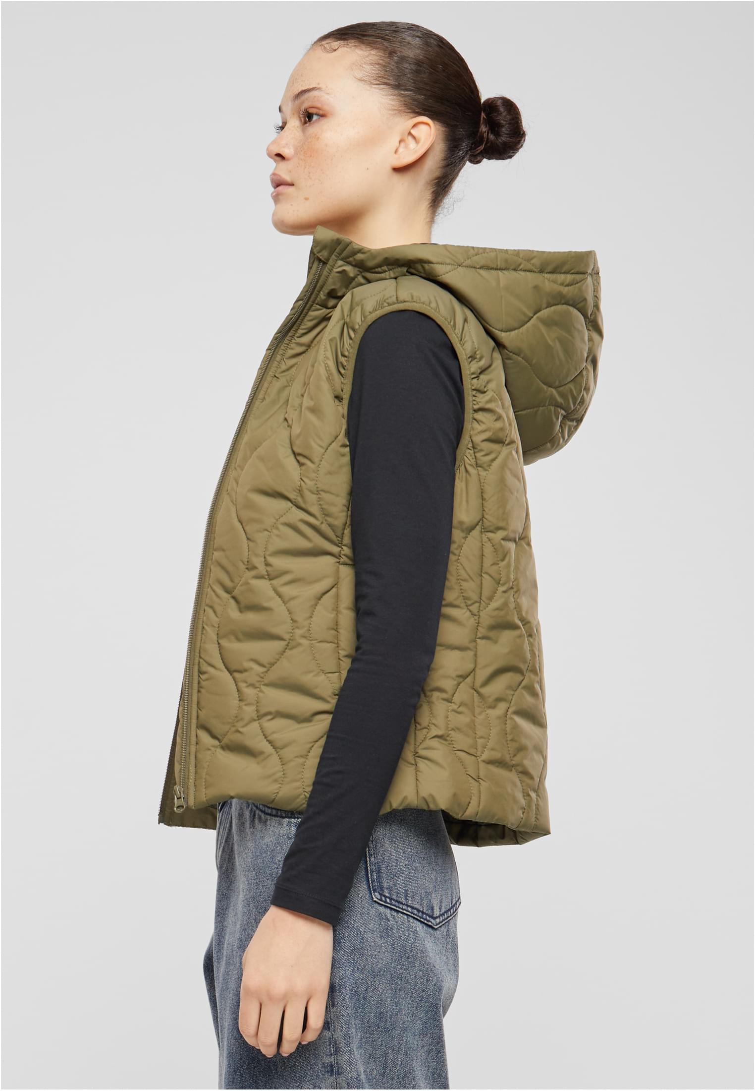 Γυναικείο Αμάνικο Μπουφάν Puffer TB7009 Urban Classics Black Olive