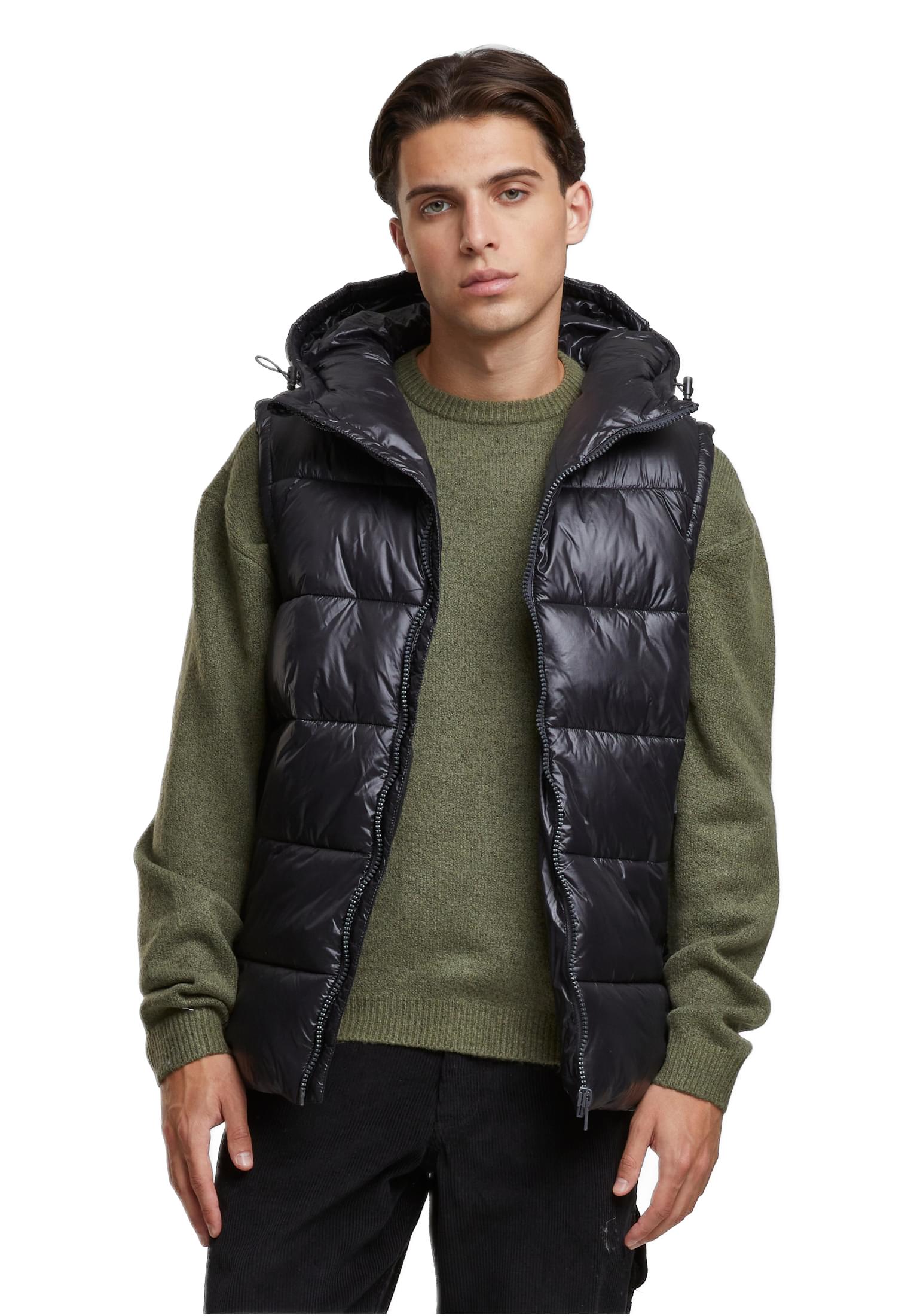 Recycled Hooded Puffer Vest Urban Classics TB7013-00007 Black