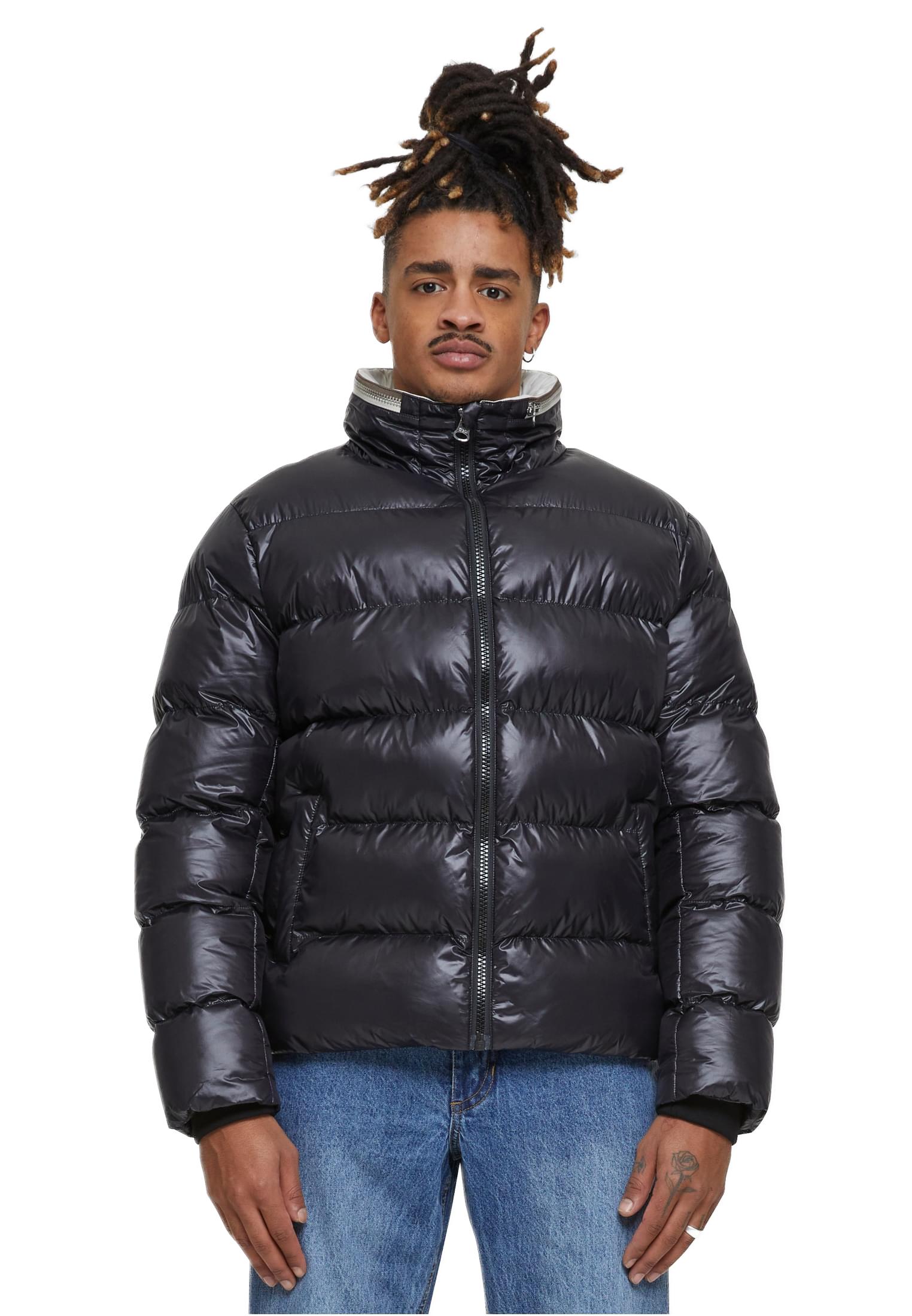 Μπουφάν Puffer Recycled Zip Neck TB7014 Urban Classics Black