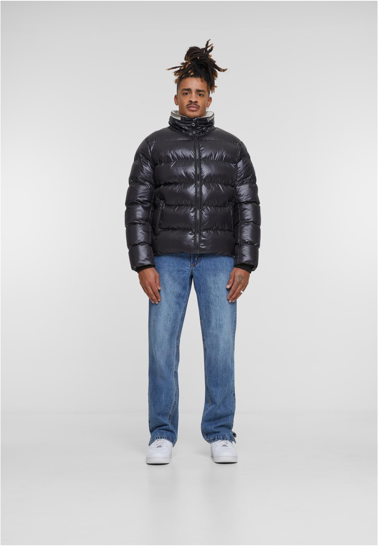 Μπουφάν Puffer Recycled Zip Neck Tb7014 Urban Classics Black ανδρικά Simple Wear