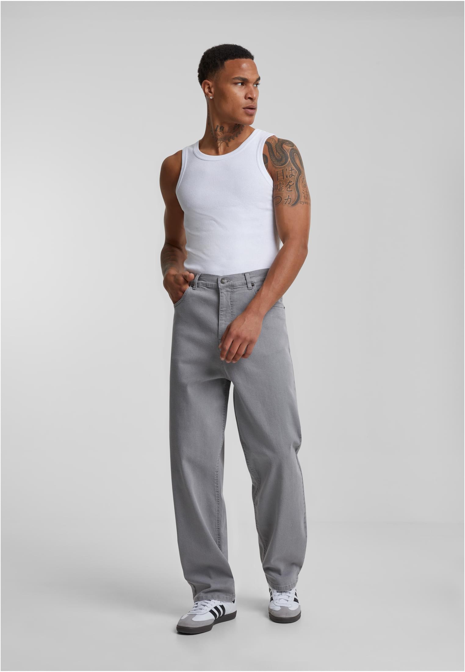 Παντελόνι Denim 90S Heavy Tb7026-14127 Urban Classics New Grey Washed ανδρικά Παντελόνια Simple Wear