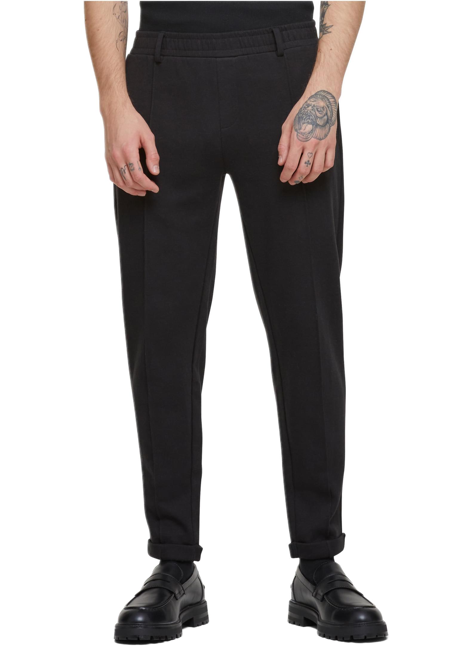 Παντελόνι Chino Cropped Interlock Jogg TB7042 Urban Classics Black Black