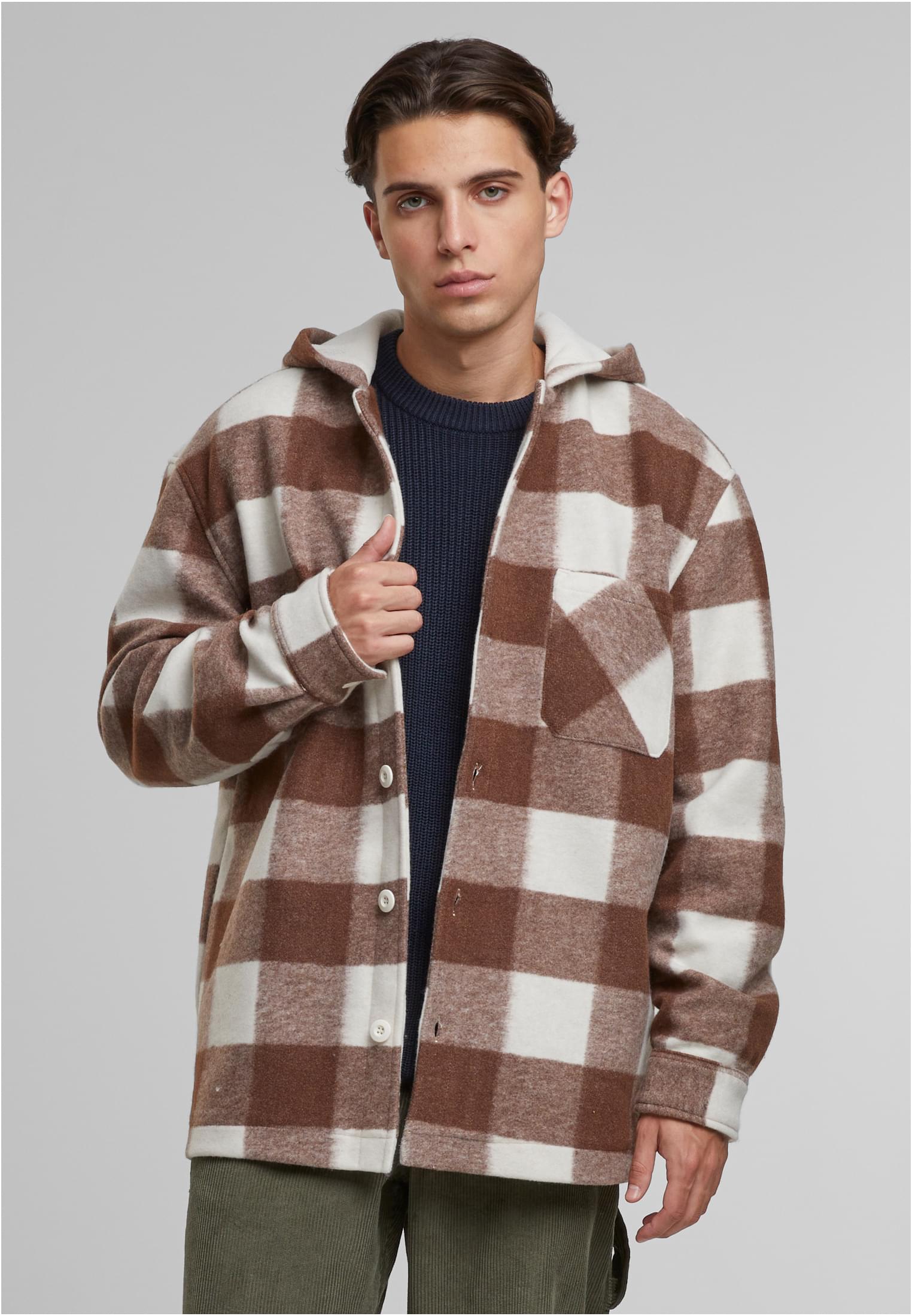 Μπουφάν με Κουκούλα Big Check TB7047-18587 Urban Classics Whitesand/Lightrust