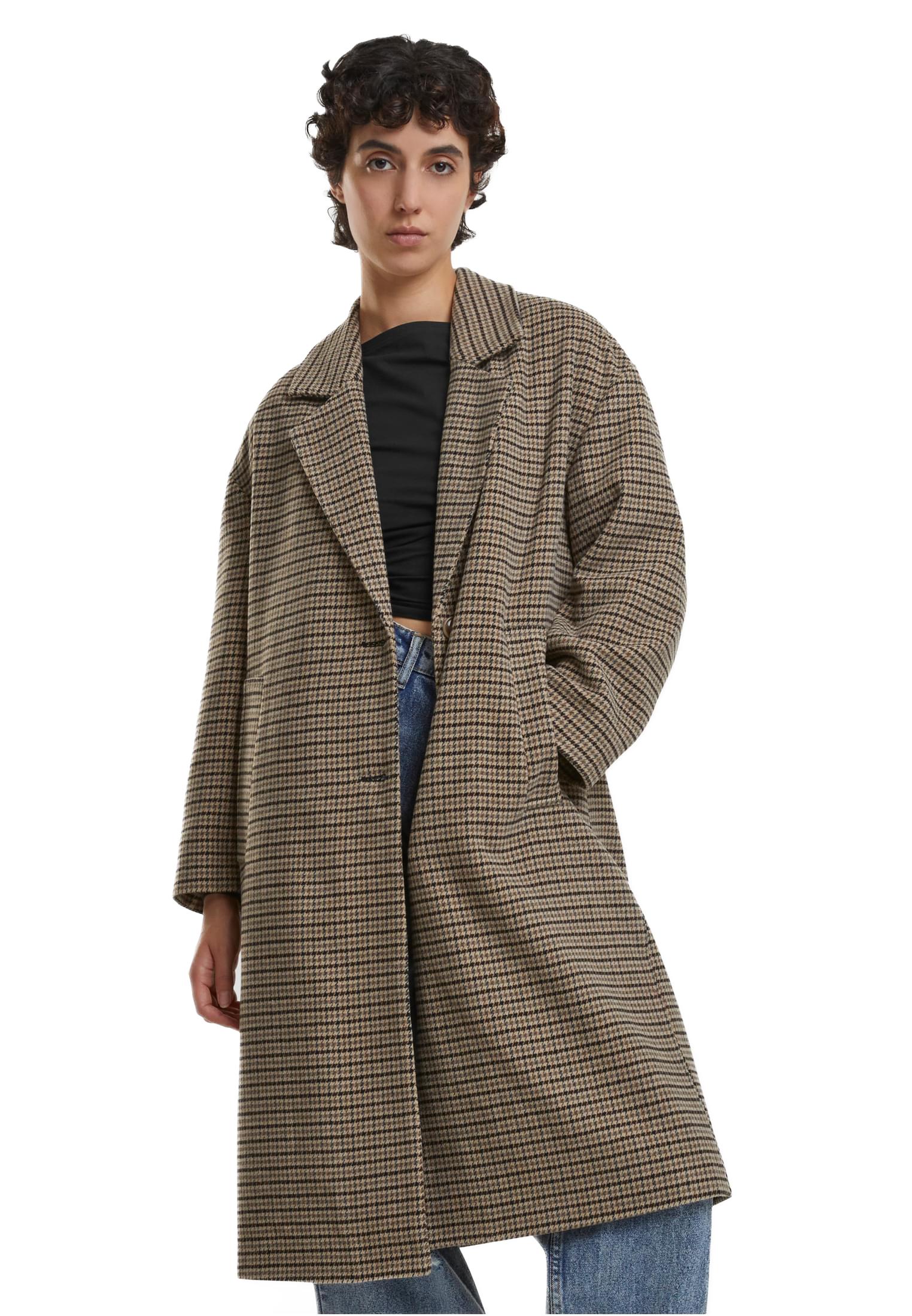 Γυναικείο Παλτό Oversized Καρό TB7070-04268 Urban Classics unionbeige/black